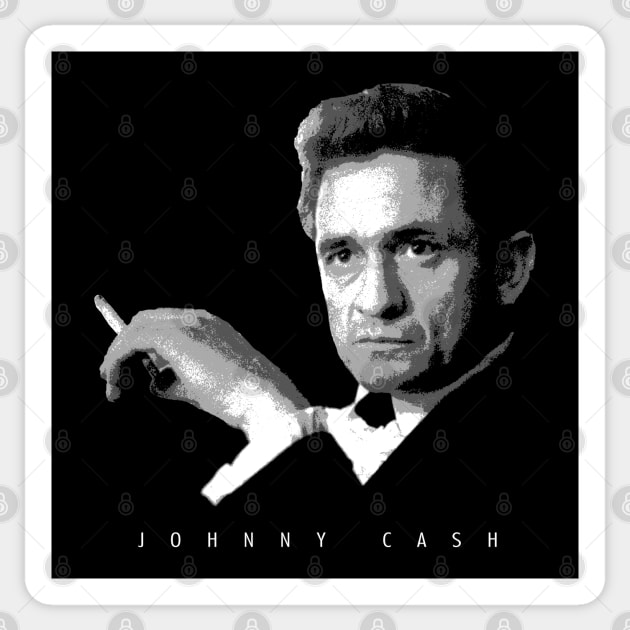 Johnny Cash - Minimalist Sticker by TheMarineBiologist